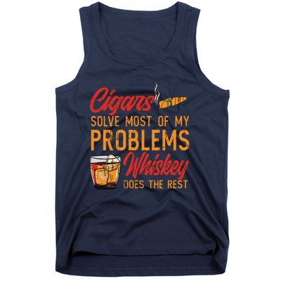 Cuban Cigar Smoking Whiskey Drinker Whisky Bourbon Tank Top