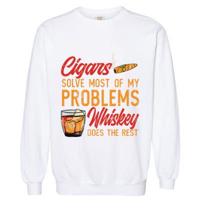 Cuban Cigar Smoking Whiskey Drinker Whisky Bourbon Garment-Dyed Sweatshirt