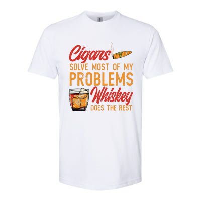 Cuban Cigar Smoking Whiskey Drinker Whisky Bourbon Softstyle CVC T-Shirt