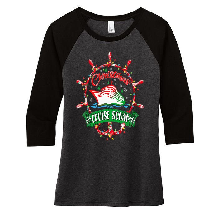 Christmas Cruise Squad Christmas Vacation Cruise Squad Women's Tri-Blend 3/4-Sleeve Raglan Shirt