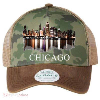 Chicago City Skyline Lights At Night Chicago Illinois USA Legacy Tie Dye Trucker Hat