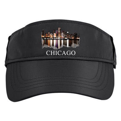 Chicago City Skyline Lights At Night Chicago Illinois USA Adult Drive Performance Visor