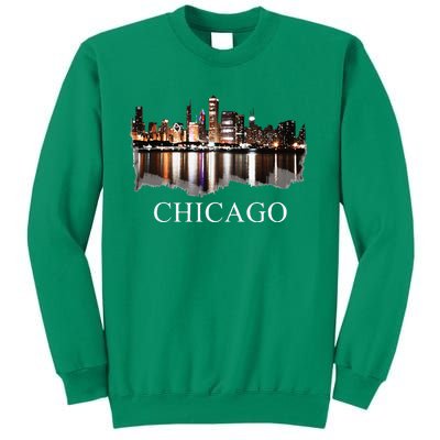 Chicago City Skyline Lights At Night Chicago Illinois USA Sweatshirt