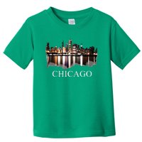 Chicago City Skyline Lights At Night Chicago Illinois USA Toddler T-Shirt