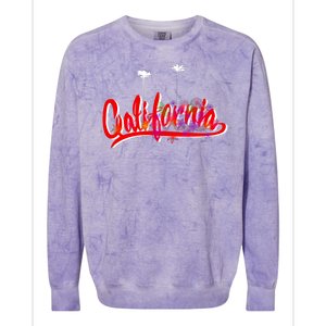 Cool California Script Logo Colorblast Crewneck Sweatshirt