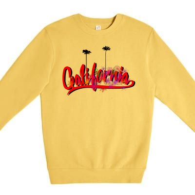 Cool California Script Logo Premium Crewneck Sweatshirt