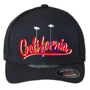 Cool California Script Logo Flexfit Unipanel Trucker Cap