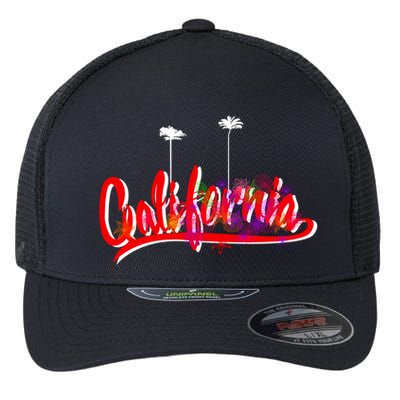 Cool California Script Logo Flexfit Unipanel Trucker Cap