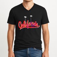 Cool California Script Logo V-Neck T-Shirt