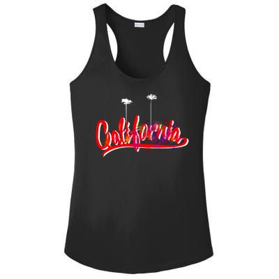 Cool California Script Logo Ladies PosiCharge Competitor Racerback Tank