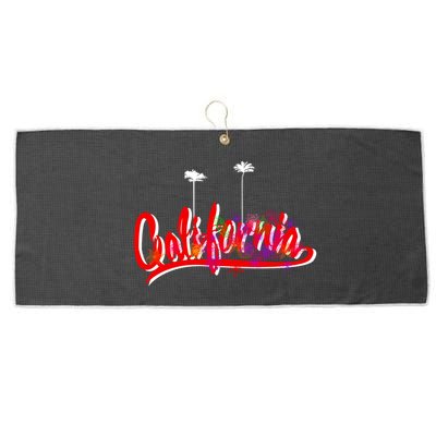 Cool California Script Logo Large Microfiber Waffle Golf Towel