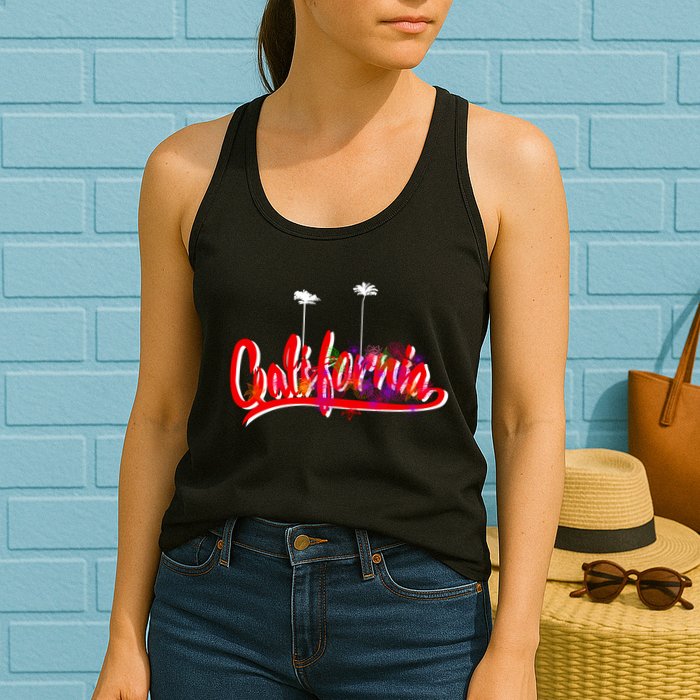 Cool California Script Logo Womens Tank Top