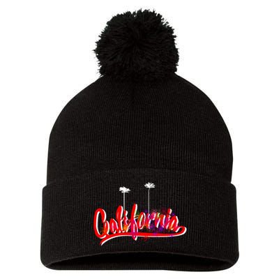 Cool California Script Logo Pom Pom 12in Knit Beanie