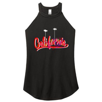 Cool California Script Logo Women's Perfect Tri Rocker Tank