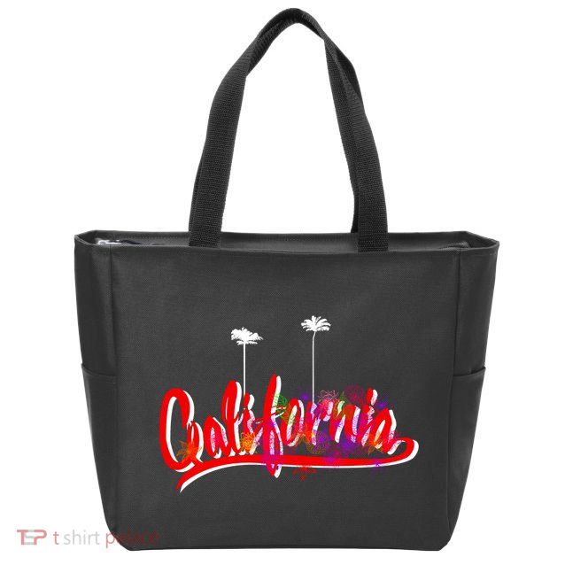 Cool California Script Logo Zip Tote Bag