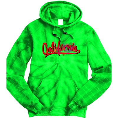 Cool California Script Logo Tie Dye Hoodie