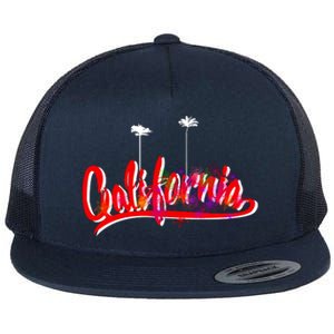 Cool California Script Logo Flat Bill Trucker Hat