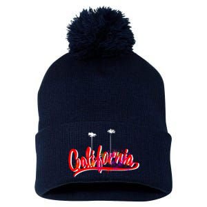 Cool California Script Logo Pom Pom 12in Knit Beanie