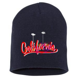 Cool California Script Logo Short Acrylic Beanie