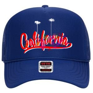 Cool California Script Logo High Crown Mesh Back Trucker Hat