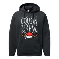 Cousin Crew Santa Hat Reindeer Christmas Family Pajamas PJ Performance Fleece Hoodie