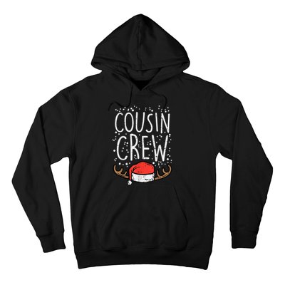 Cousin Crew Santa Hat Reindeer Christmas Family Pajamas PJ Hoodie