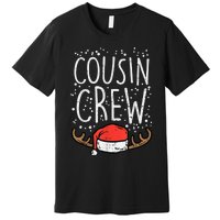 Cousin Crew Santa Hat Reindeer Christmas Family Pajamas PJ Premium T-Shirt