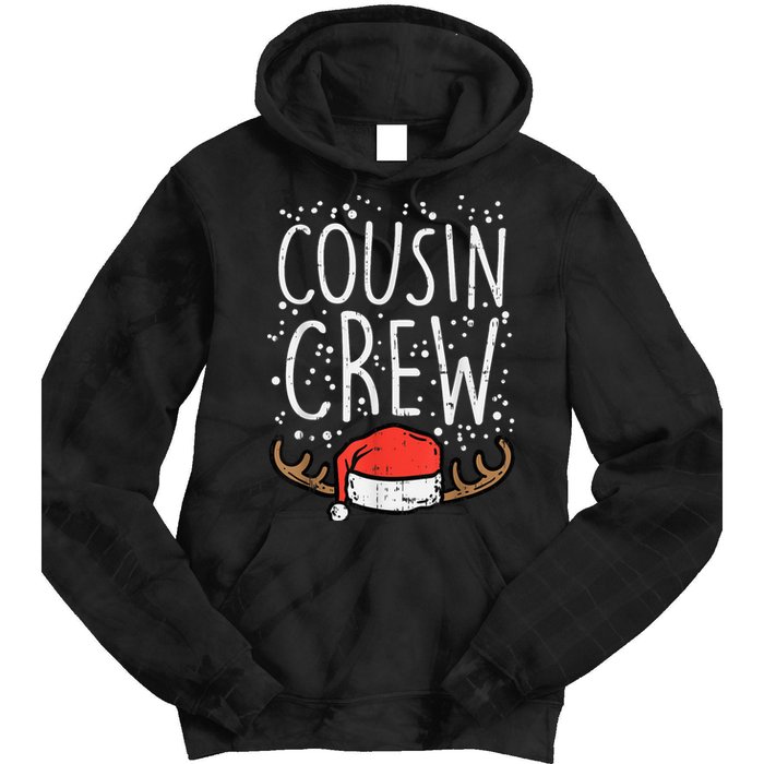 Cousin Crew Santa Hat Reindeer Christmas Family Pajamas PJ Tie Dye Hoodie