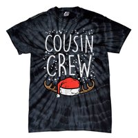 Cousin Crew Santa Hat Reindeer Christmas Family Pajamas PJ Tie-Dye T-Shirt