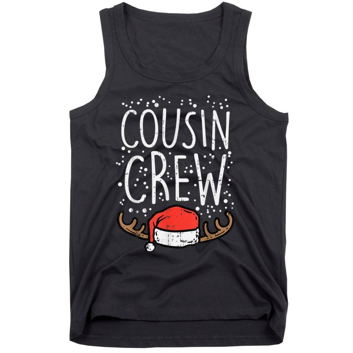 Cousin Crew Santa Hat Reindeer Christmas Family Pajamas PJ Tank Top