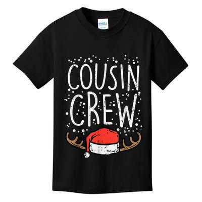 Cousin Crew Santa Hat Reindeer Christmas Family Pajamas PJ Kids T-Shirt