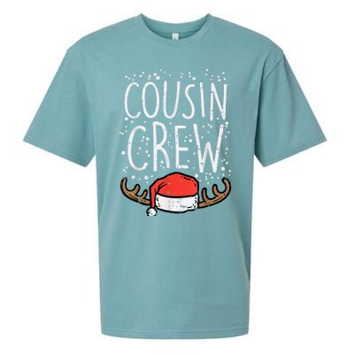 Cousin Crew Santa Hat Reindeer Christmas Family Pajamas PJ Sueded Cloud Jersey T-Shirt