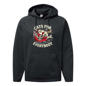 Christmas Cat Santa Cat Lover Christmas Cats For Everybody Performance Fleece Hoodie