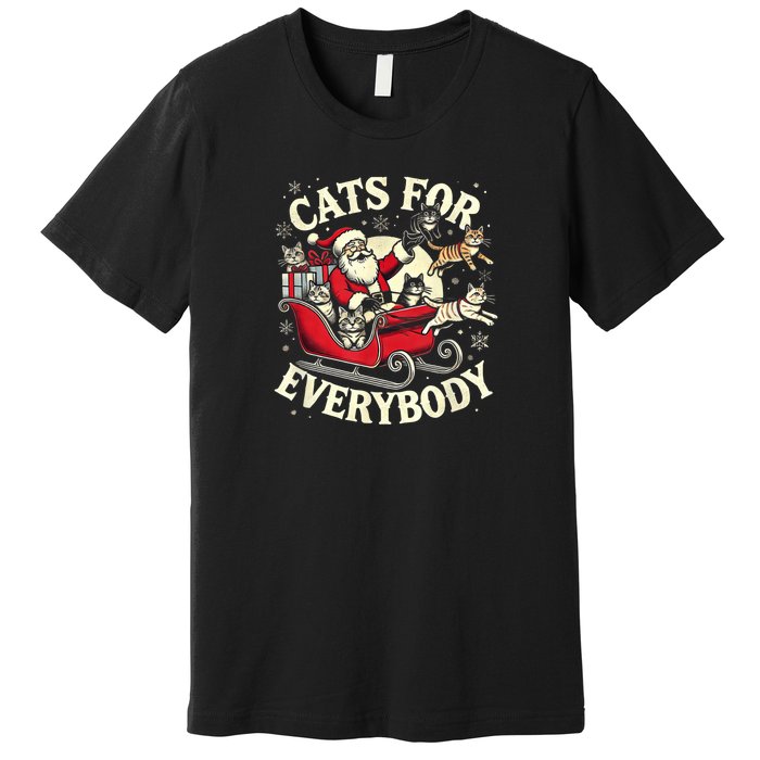 Christmas Cat Santa Cat Lover Christmas Cats For Everybody Premium T-Shirt