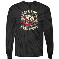 Christmas Cat Santa Cat Lover Christmas Cats For Everybody Tie-Dye Long Sleeve Shirt