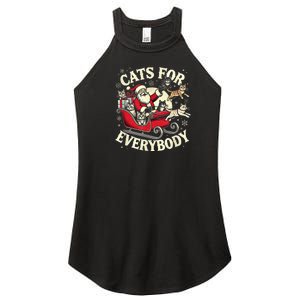 Christmas Cat Santa Cat Lover Christmas Cats For Everybody Women's Perfect Tri Rocker Tank