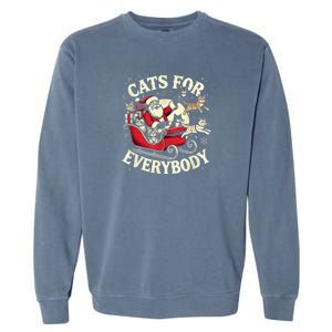 Christmas Cat Santa Cat Lover Christmas Cats For Everybody Garment-Dyed Sweatshirt