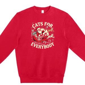 Christmas Cat Santa Cat Lover Christmas Cats For Everybody Premium Crewneck Sweatshirt