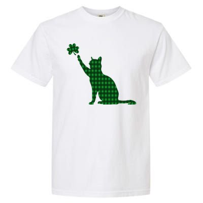 Cute Cat St Patricks Day Clover Lucky Cat Mom Shamrock Cat Garment-Dyed Heavyweight T-Shirt