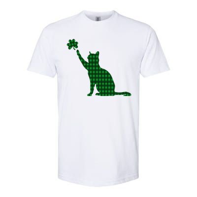 Cute Cat St Patricks Day Clover Lucky Cat Mom Shamrock Cat Softstyle CVC T-Shirt