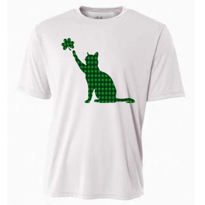 Cute Cat St Patricks Day Clover Lucky Cat Mom Shamrock Cat Cooling Performance Crew T-Shirt