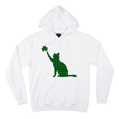 Cute Cat St Patricks Day Clover Lucky Cat Mom Shamrock Cat Hoodie