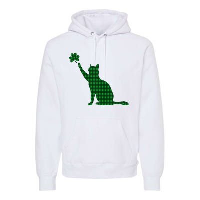 Cute Cat St Patricks Day Clover Lucky Cat Mom Shamrock Cat Premium Hoodie