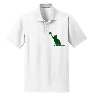 Cute Cat St Patricks Day Clover Lucky Cat Mom Shamrock Cat Dry Zone Grid Polo