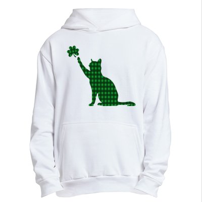 Cute Cat St Patricks Day Clover Lucky Cat Mom Shamrock Cat Urban Pullover Hoodie