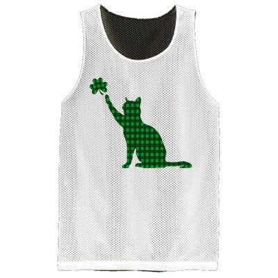 Cute Cat St Patricks Day Clover Lucky Cat Mom Shamrock Cat Mesh Reversible Basketball Jersey Tank