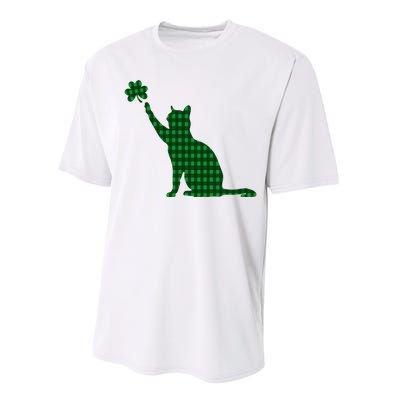 Cute Cat St Patricks Day Clover Lucky Cat Mom Shamrock Cat Performance Sprint T-Shirt