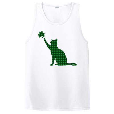 Cute Cat St Patricks Day Clover Lucky Cat Mom Shamrock Cat PosiCharge Competitor Tank