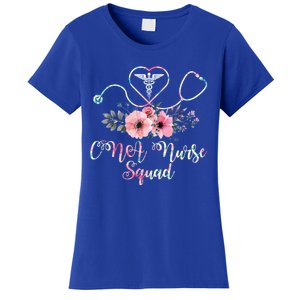 Cute Cna Squad Costume Stethoscope Floral Gift Nursing Gift Women's T-Shirt