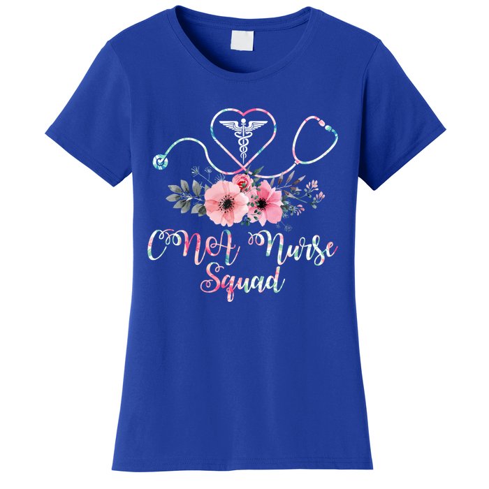 Cute Cna Squad Costume Stethoscope Floral Gift Nursing Gift Women's T-Shirt